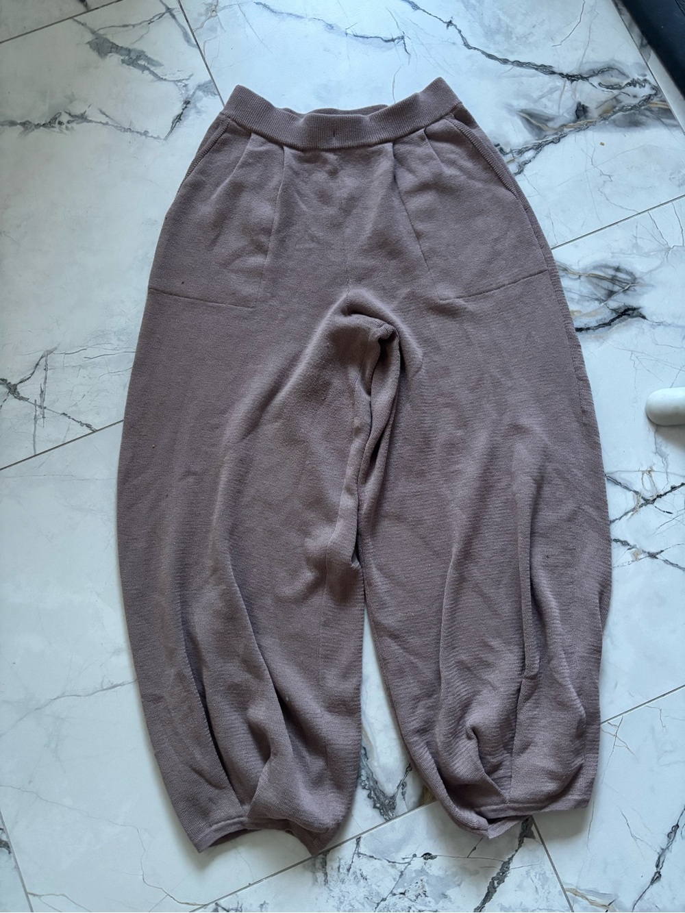 Free People Balloon Knit Pants in Mauve Taupe